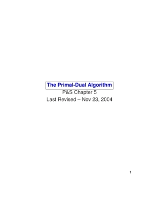 ThePrimalDualAlgorithm(原始对偶优化算法)