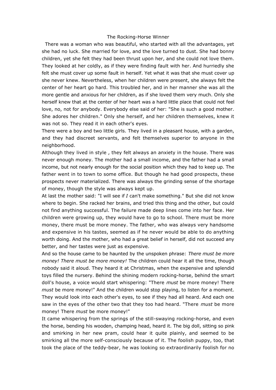 TheRockingHorseWinner原文+译文_第1页
