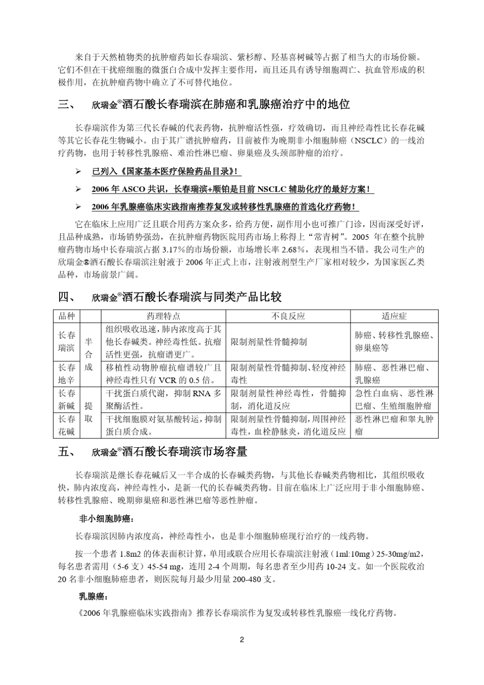 the欣瑞金酒石酸长春瑞滨注射液晚期非小细胞肺癌乳腺癌的一线_第3页