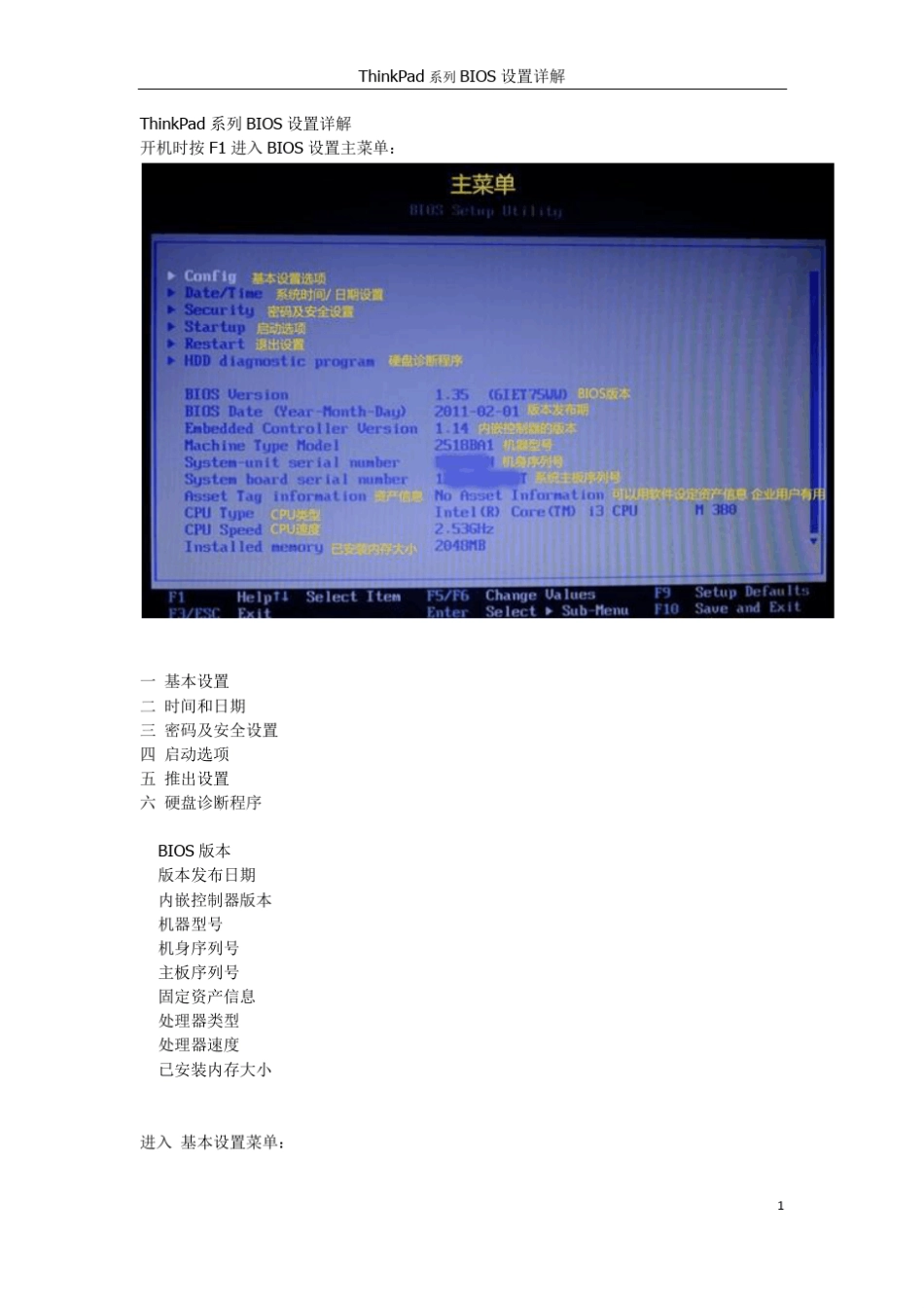ThinkPad系列BIOS设置详解_第1页