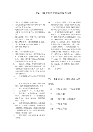 TK、LR数控弯管机操作步骤