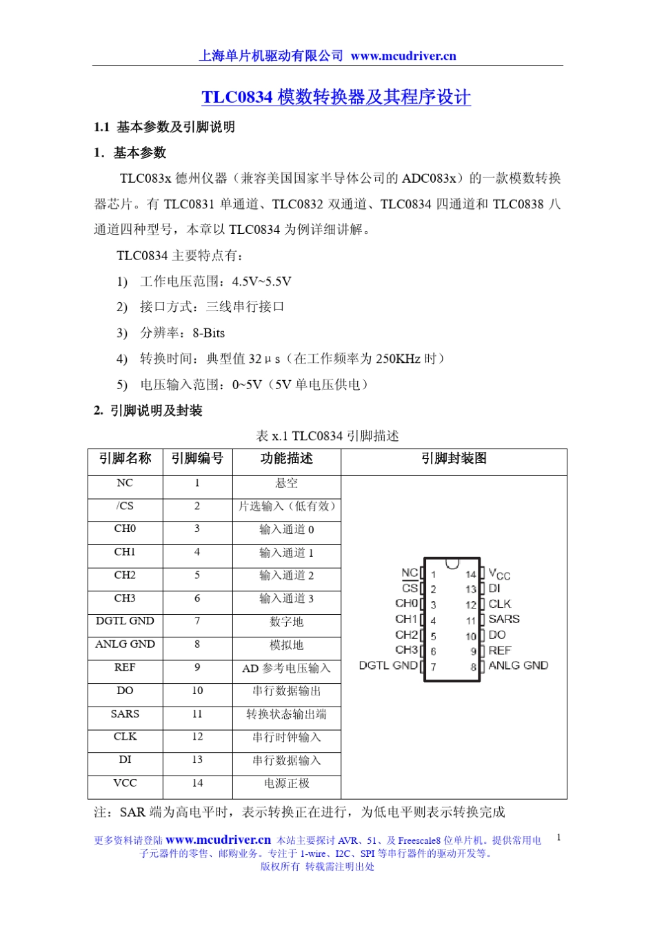 TLC083x模数转换器及其程序设计_第1页