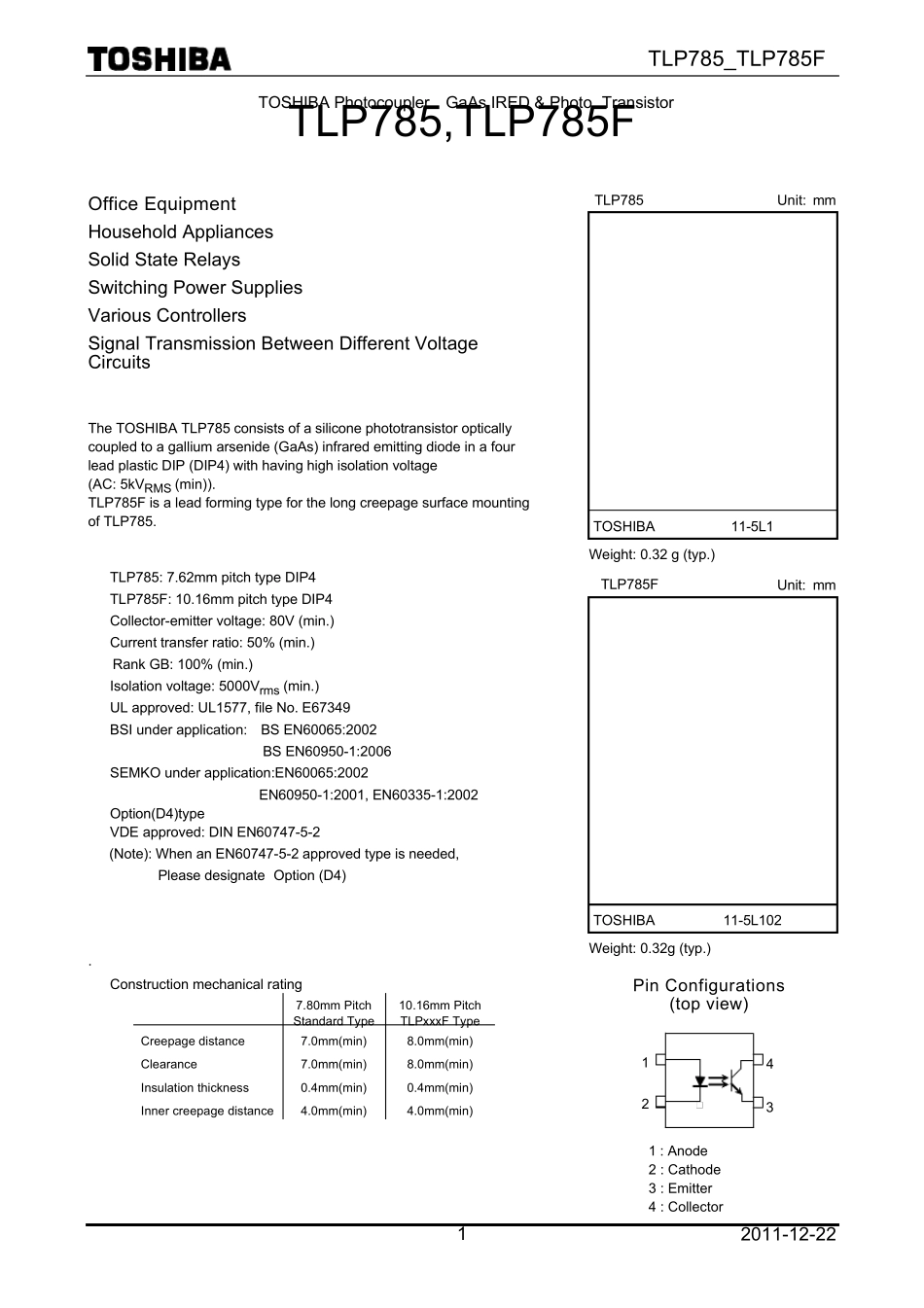 TLP785_光耦合_第1页