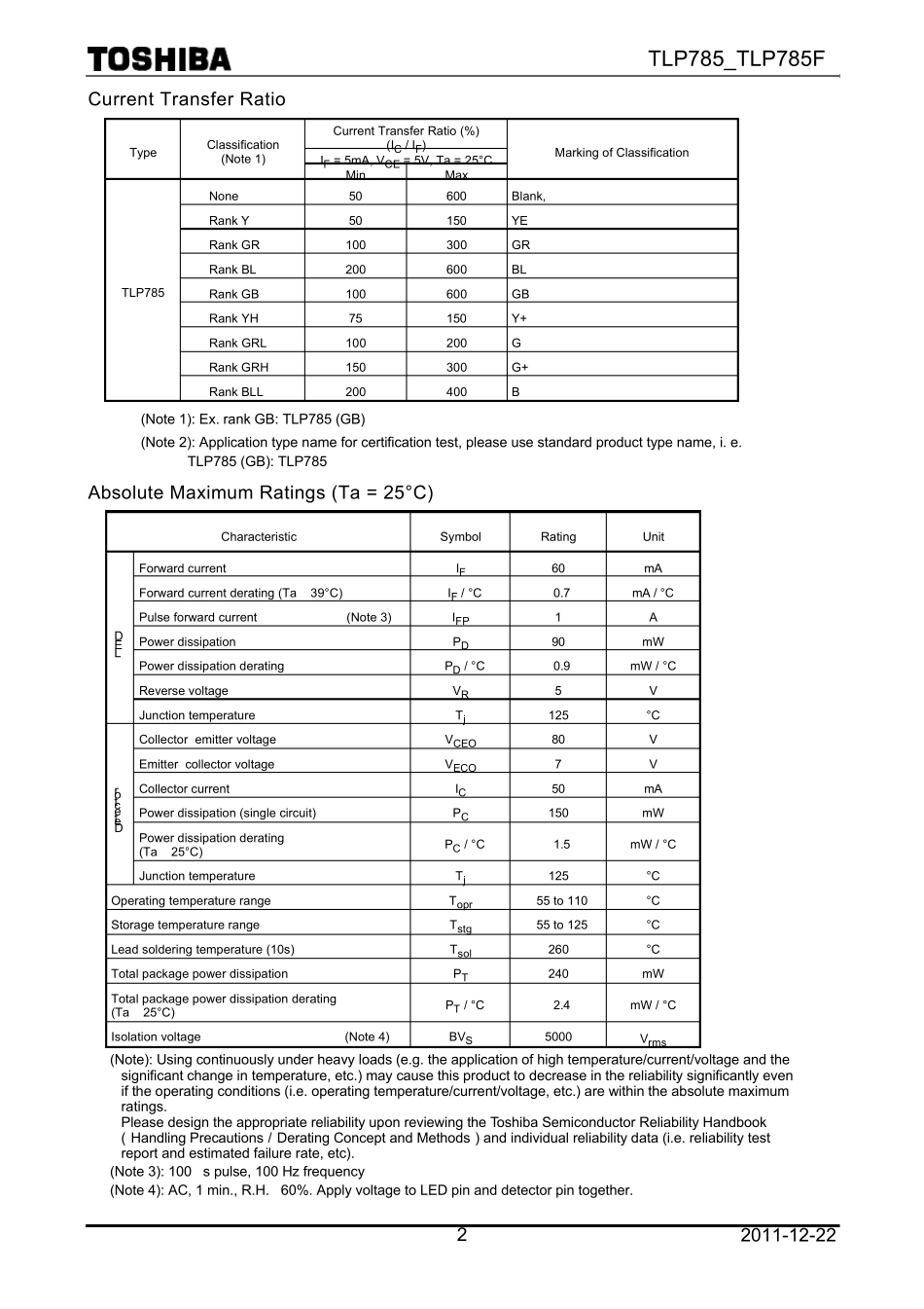 TLP785_光耦合_第2页