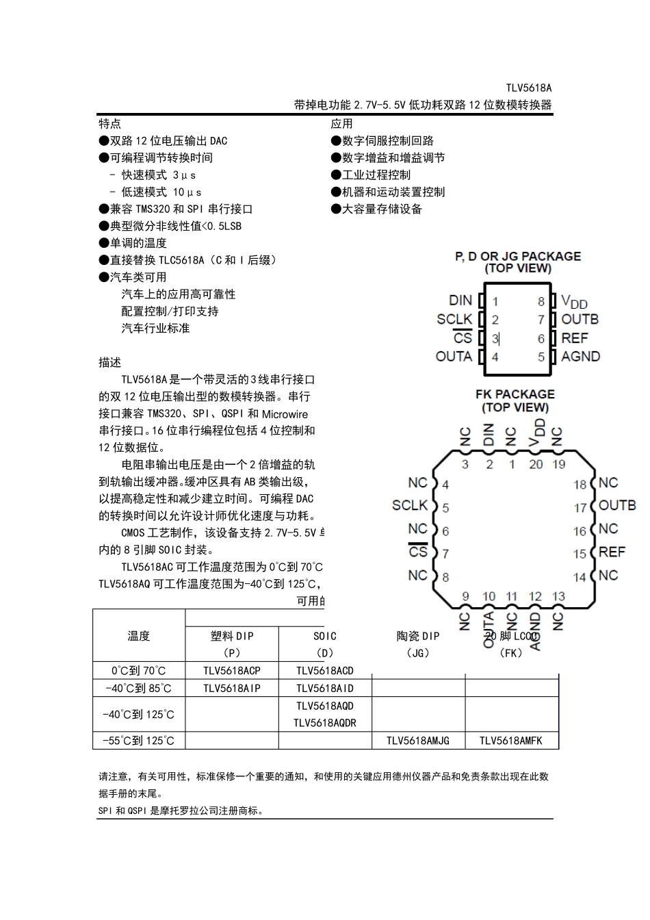 TLV5618中文数据手册_第1页