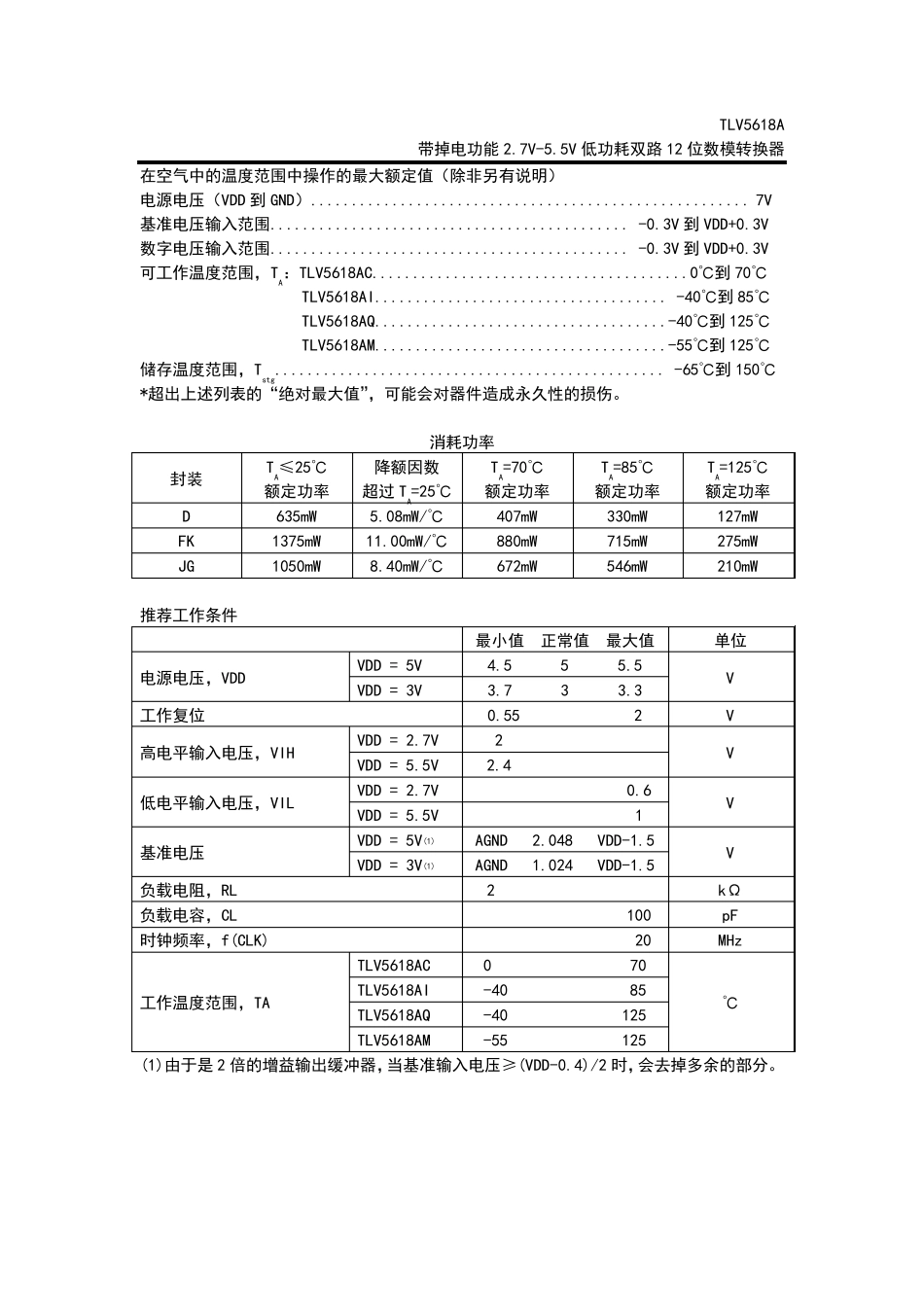 TLV5618中文数据手册_第3页