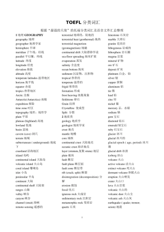 TOEFL分类词汇(超经典)