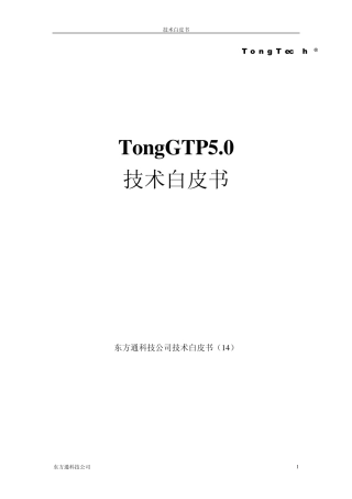 TongGTP5.0技术白皮书