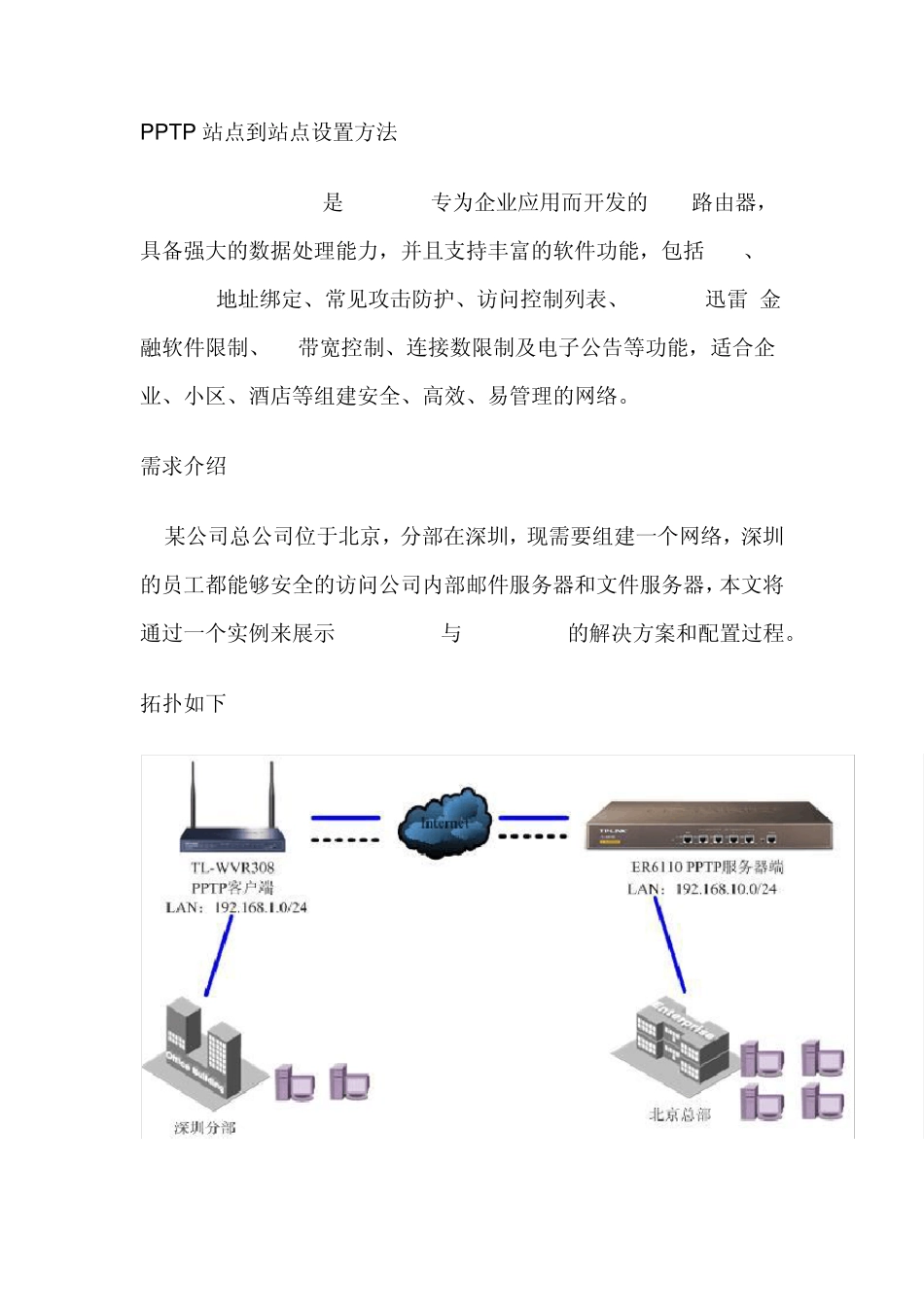 tplink路由器PPTP站点到站点设置方法_第1页