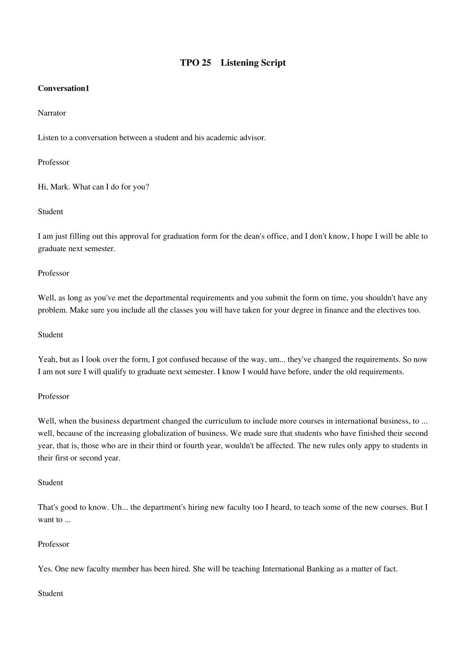 TPO25听力文本完整修订版_第1页