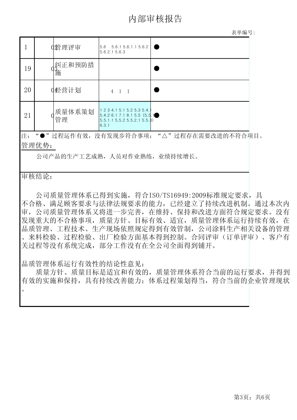TS16949内部质量管理体系审核报告_第3页