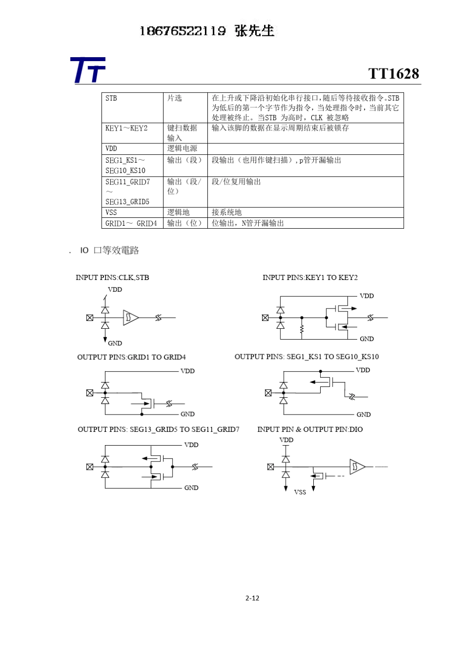 TT1628_按键扫描IC_第2页