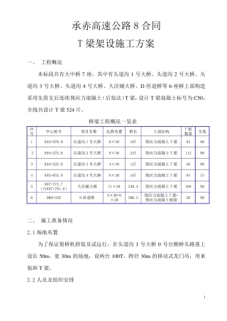 T梁架设施工方案
