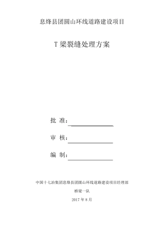 T梁裂缝处理方案