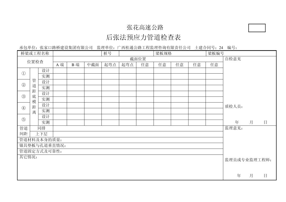 T梁预制表格(质检资料套表)_第3页