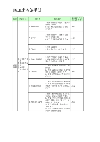 U8加速实施手册