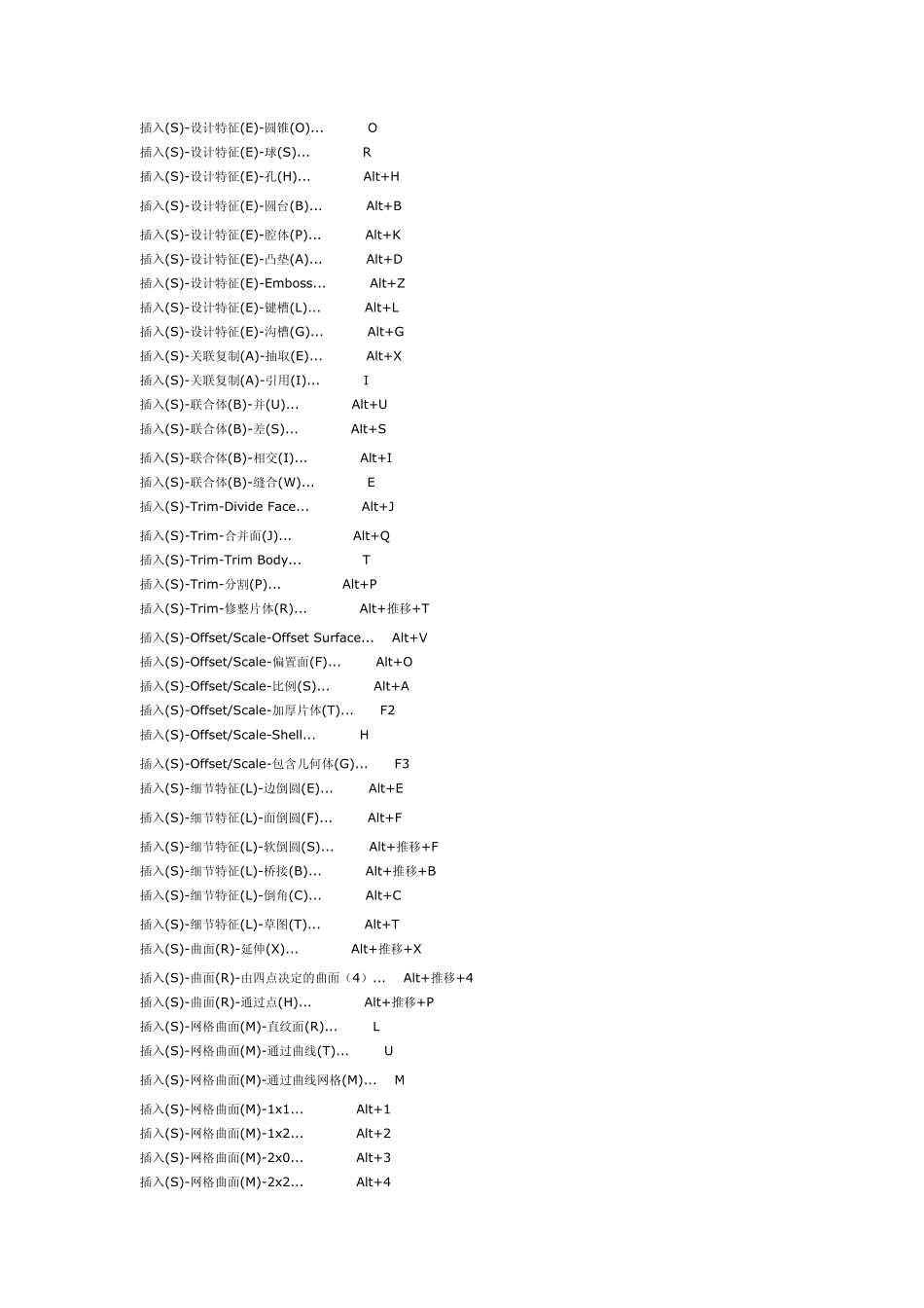 UG快捷键大全(个人收藏版)_第3页