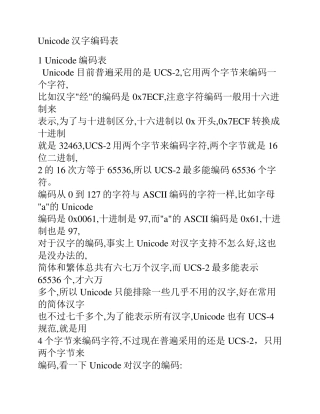 Unicode汉字编码表