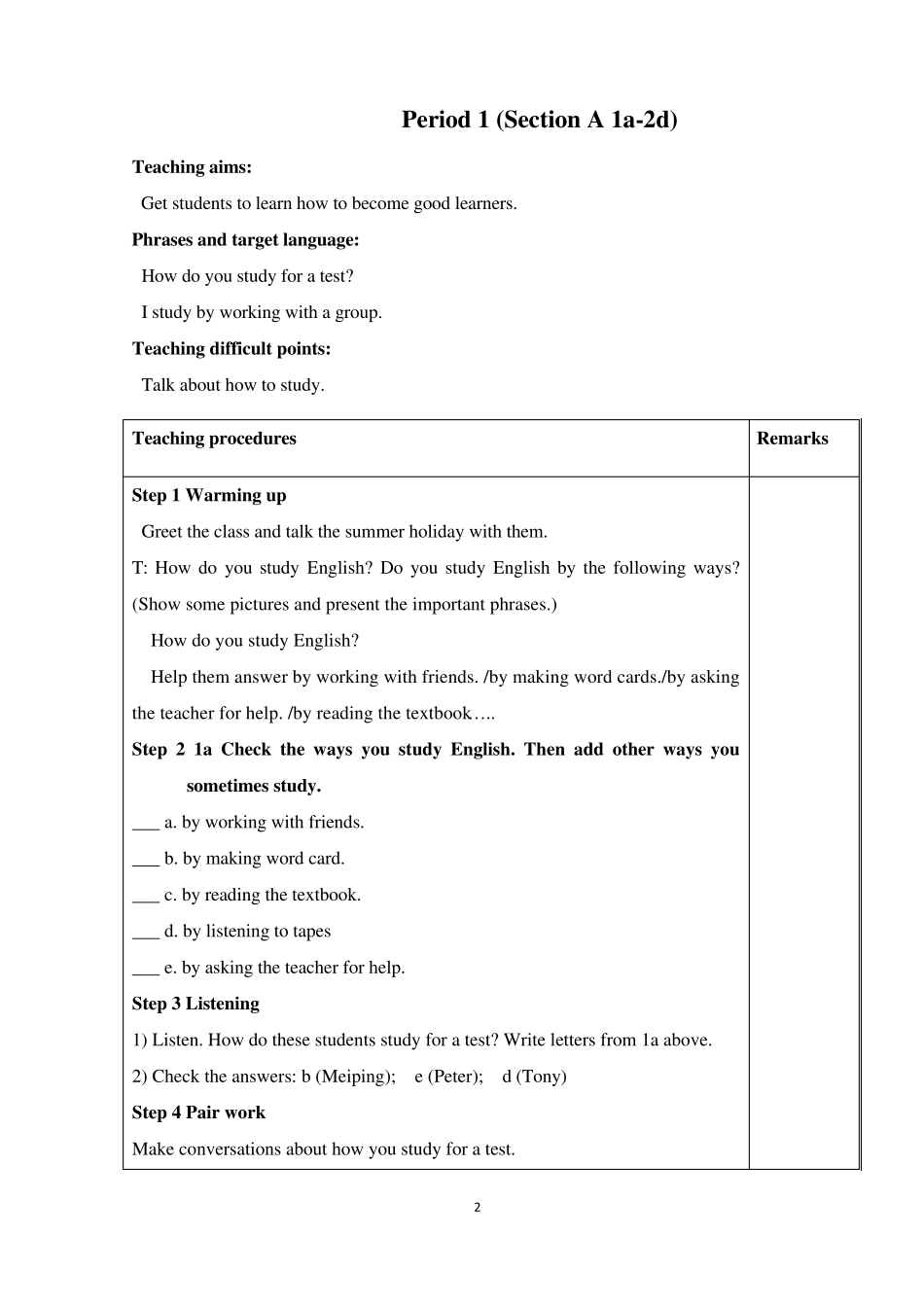 unit1unit1_Howcanwebecomegoodlearners教案_第2页