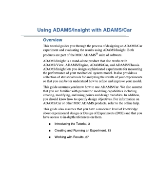 UsingADAMSinsightwithADAMSCAR