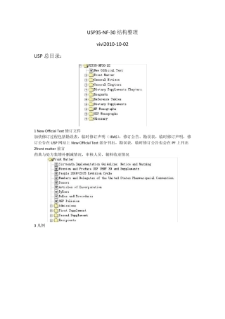 usp美国药典结构梳理