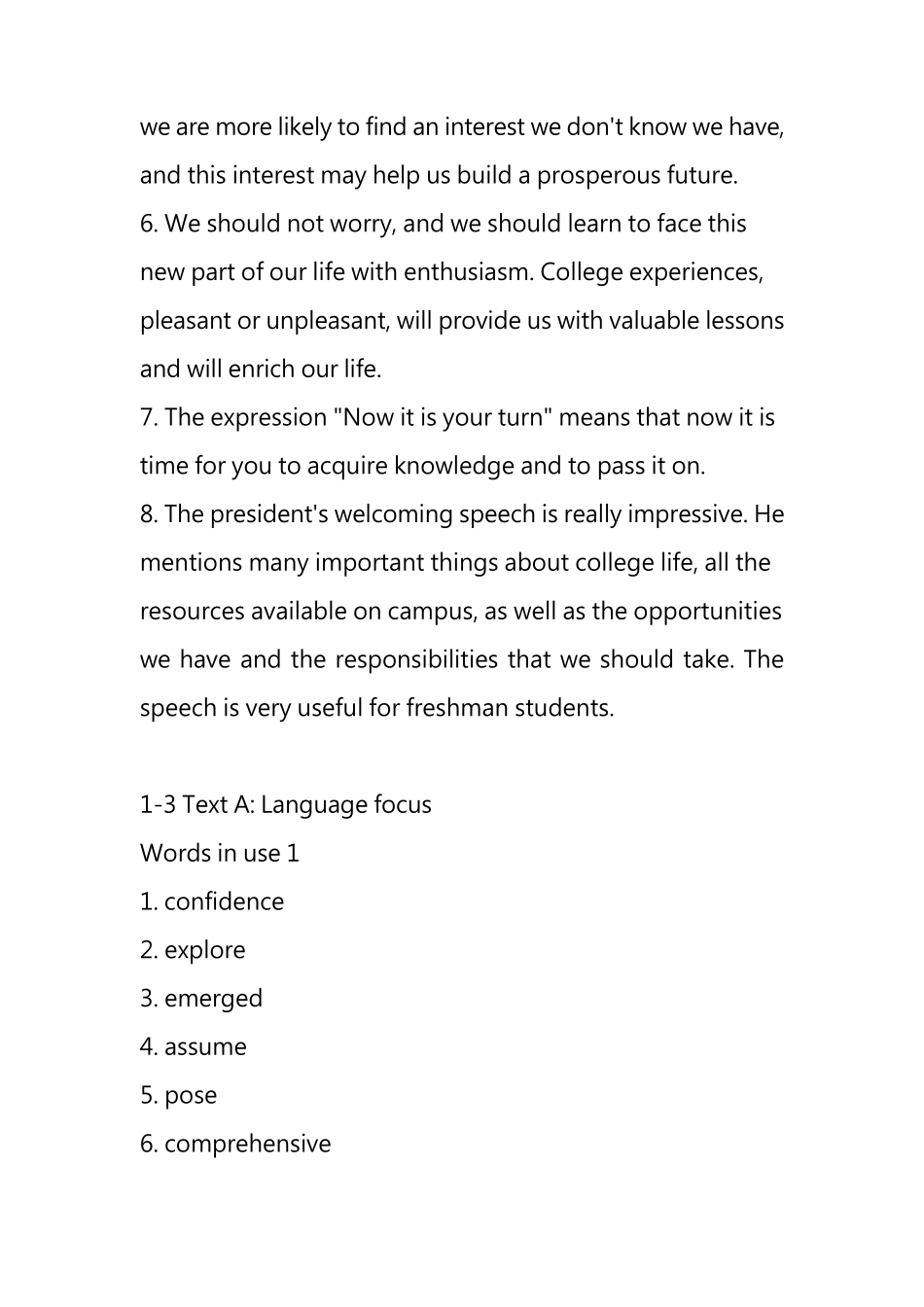 U校园新视野大学英语(第三版)读写1Unti1答案_第3页