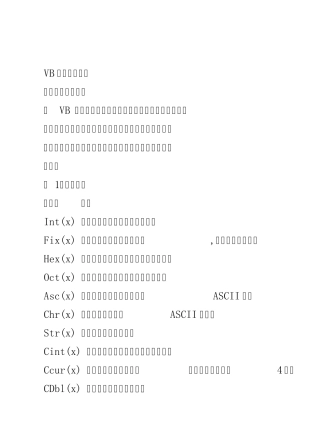 VB常用函数介绍