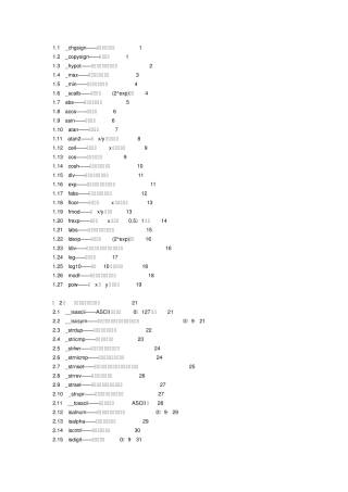 VC++6.0函数查询简明手册