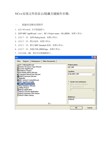VC++实现文件隐藏和显示功能的代码(操作系统课程设计)