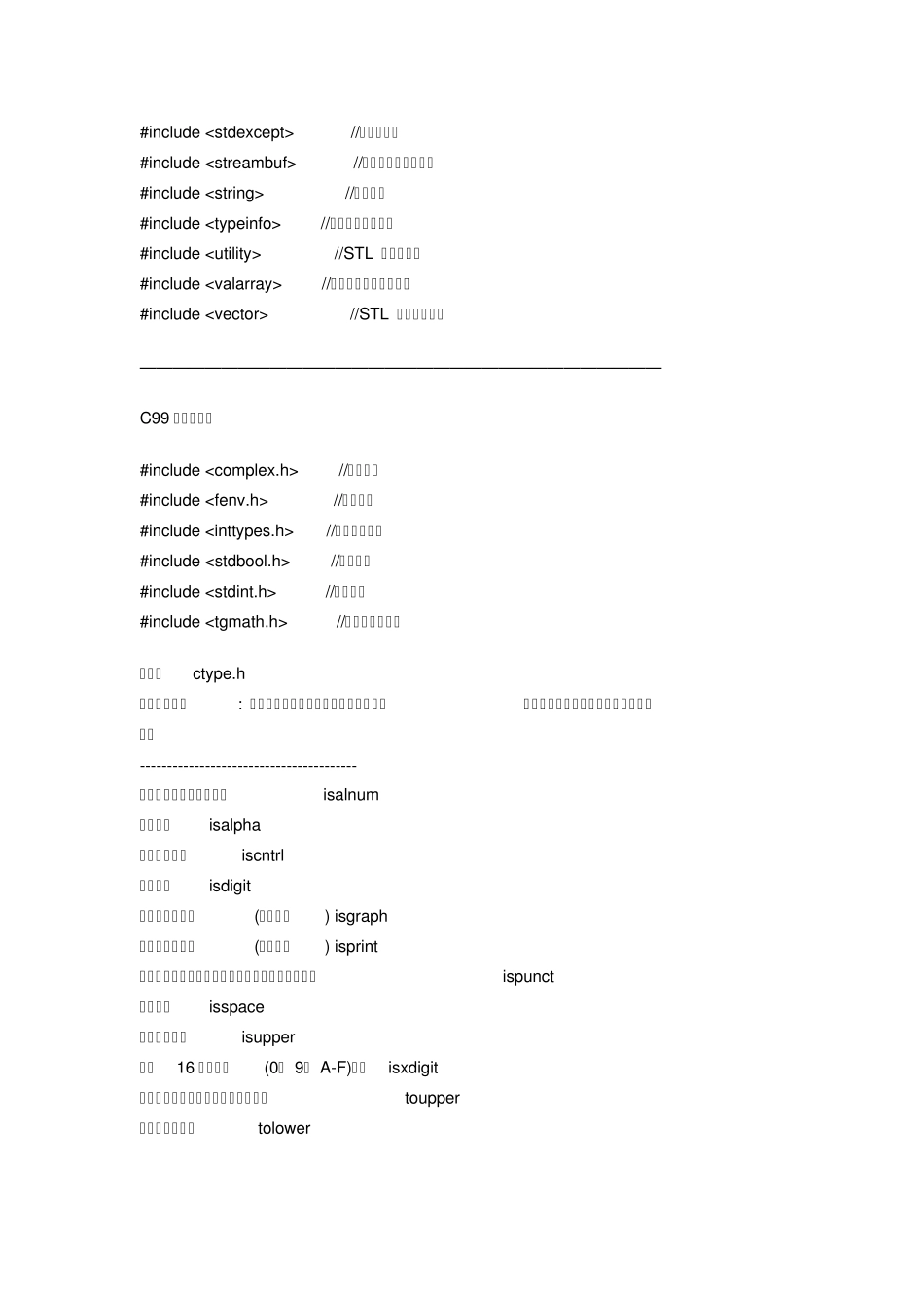 vc++库函数及其头文件_第3页