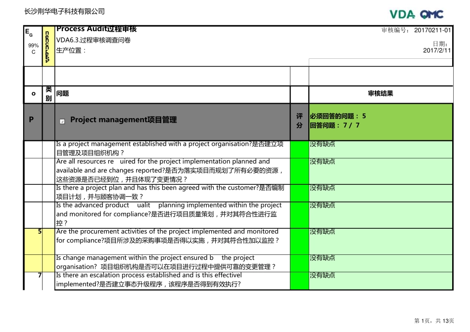 VDA6.32016新版过程审核报告中文版_第1页