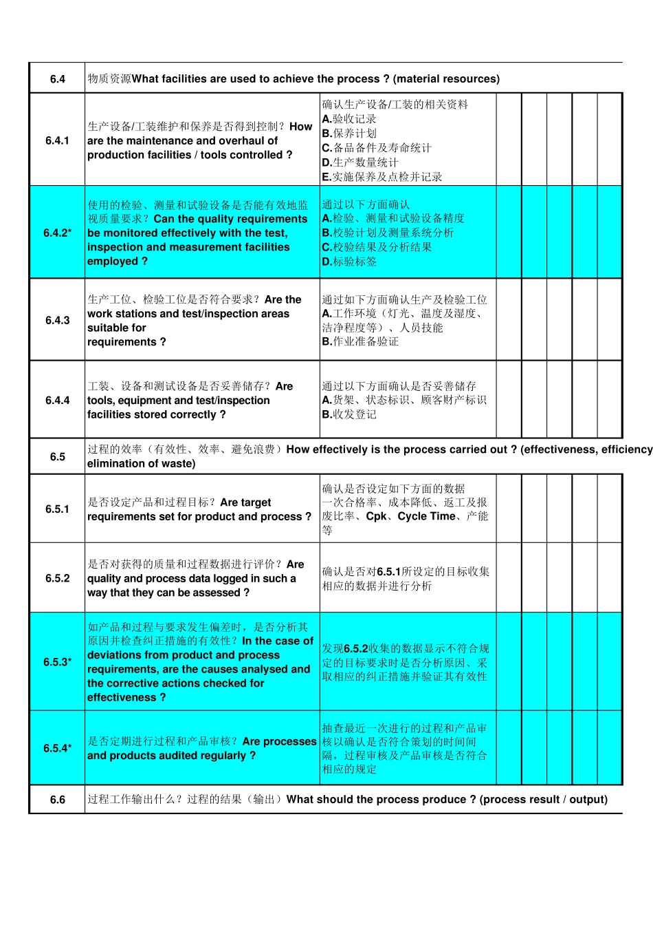 VDA6.3过程审核检查表(中英文版)6_第3页