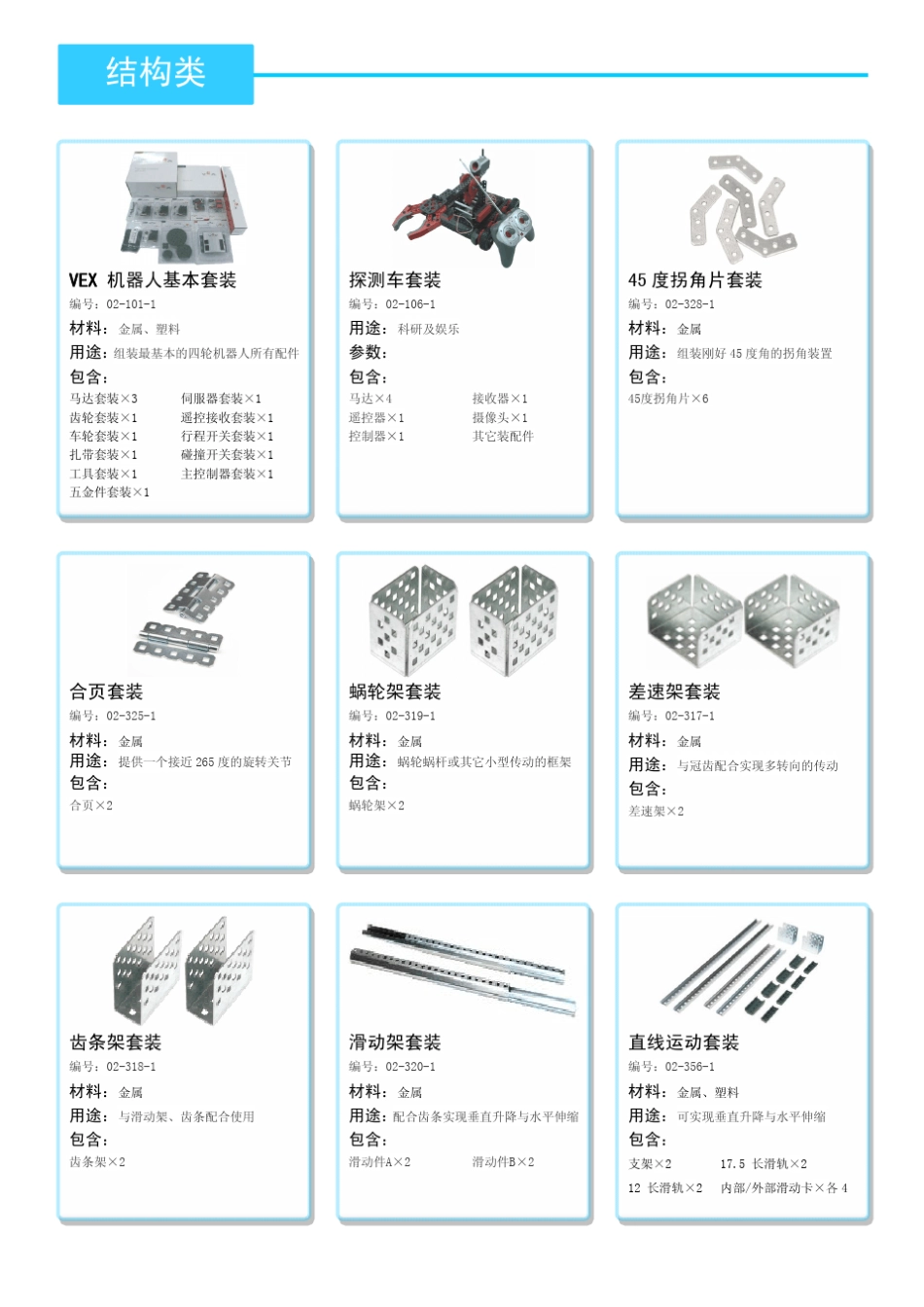 VEX产品各零件参数介绍_第2页