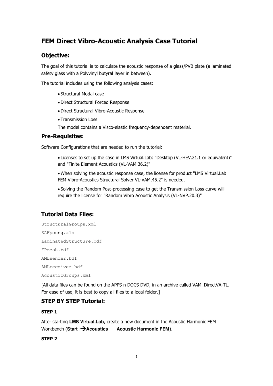 Virtual.lab声固耦合的隔声量仿真分析教程_第1页