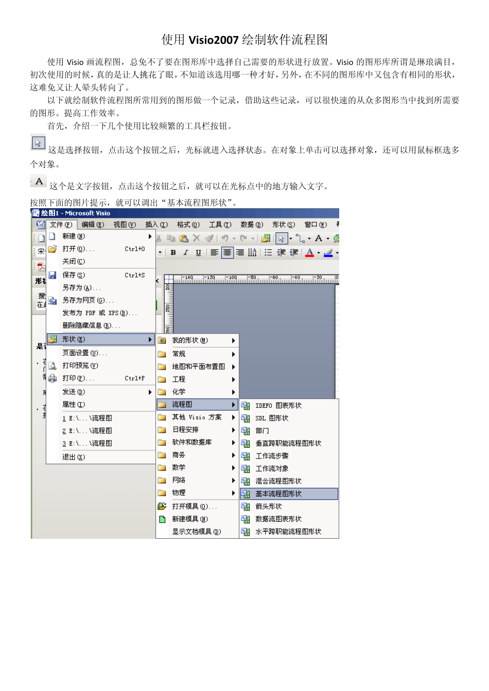 Visio2007在绘制软件流程图中的常用图形_第1页