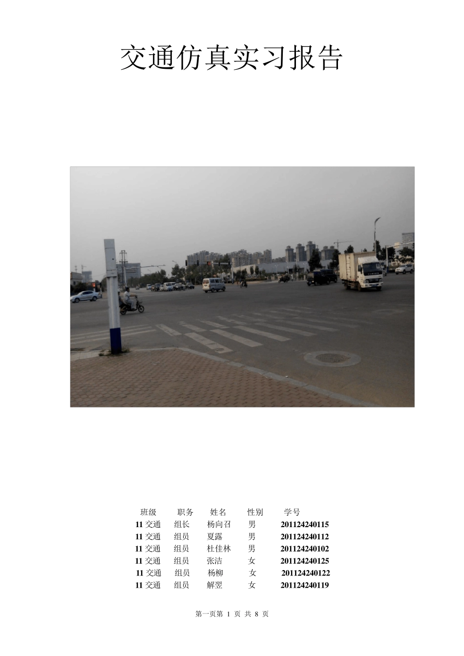 vissim仿真实习报告_第1页