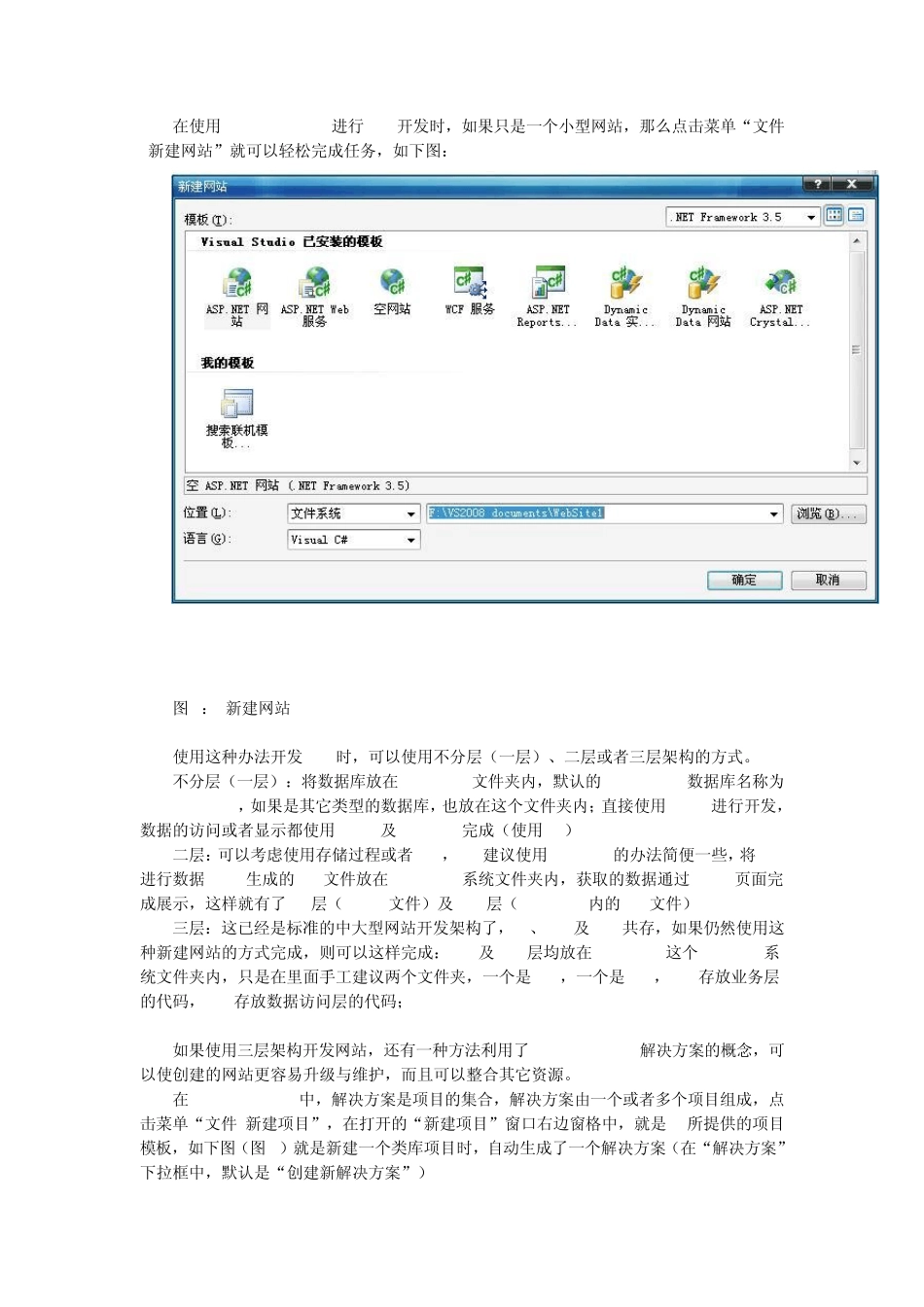 visualstudio新建网站与新建项目的区别_第1页