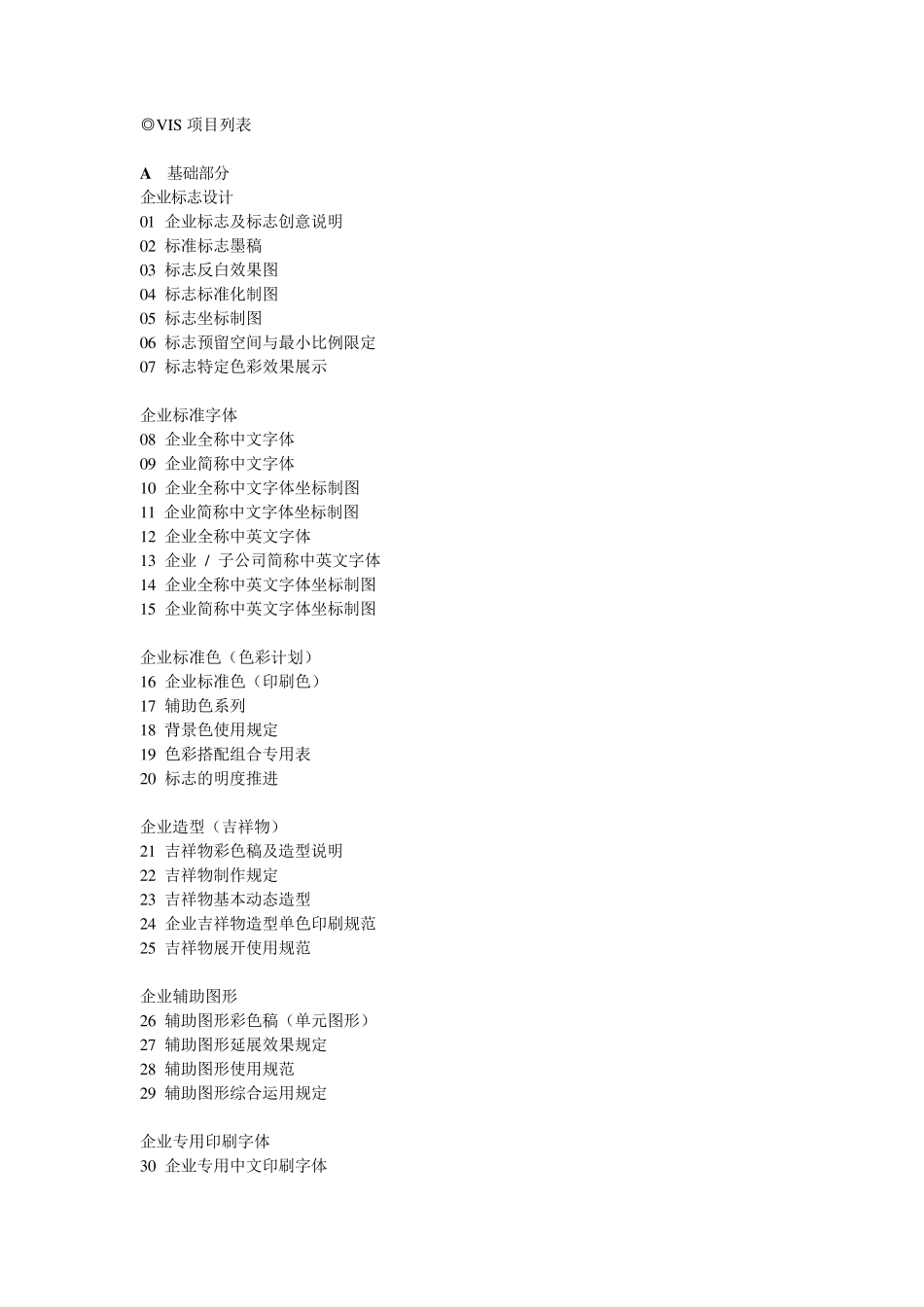 VIS项目列表_第1页
