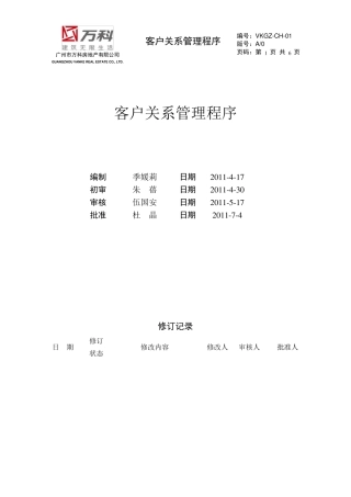 VKGZCH01万科客户关系管理程序