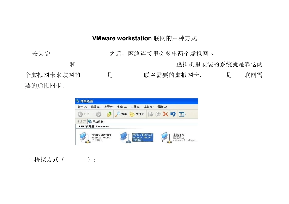 VMware三种上网方式详解_第1页