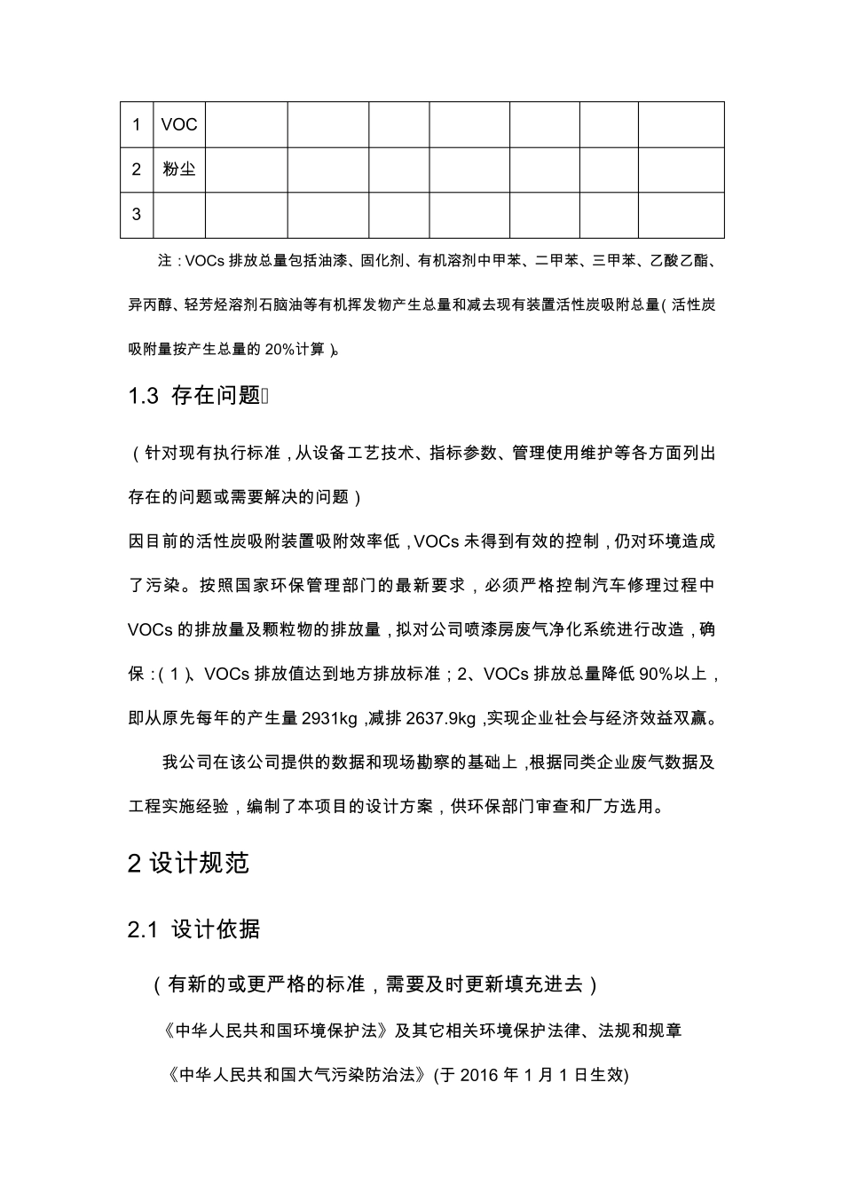 VOCs治理方案模板.._第3页