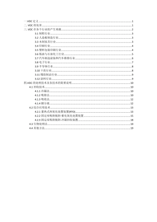VOC处理技术及其工艺简介与VOC来源