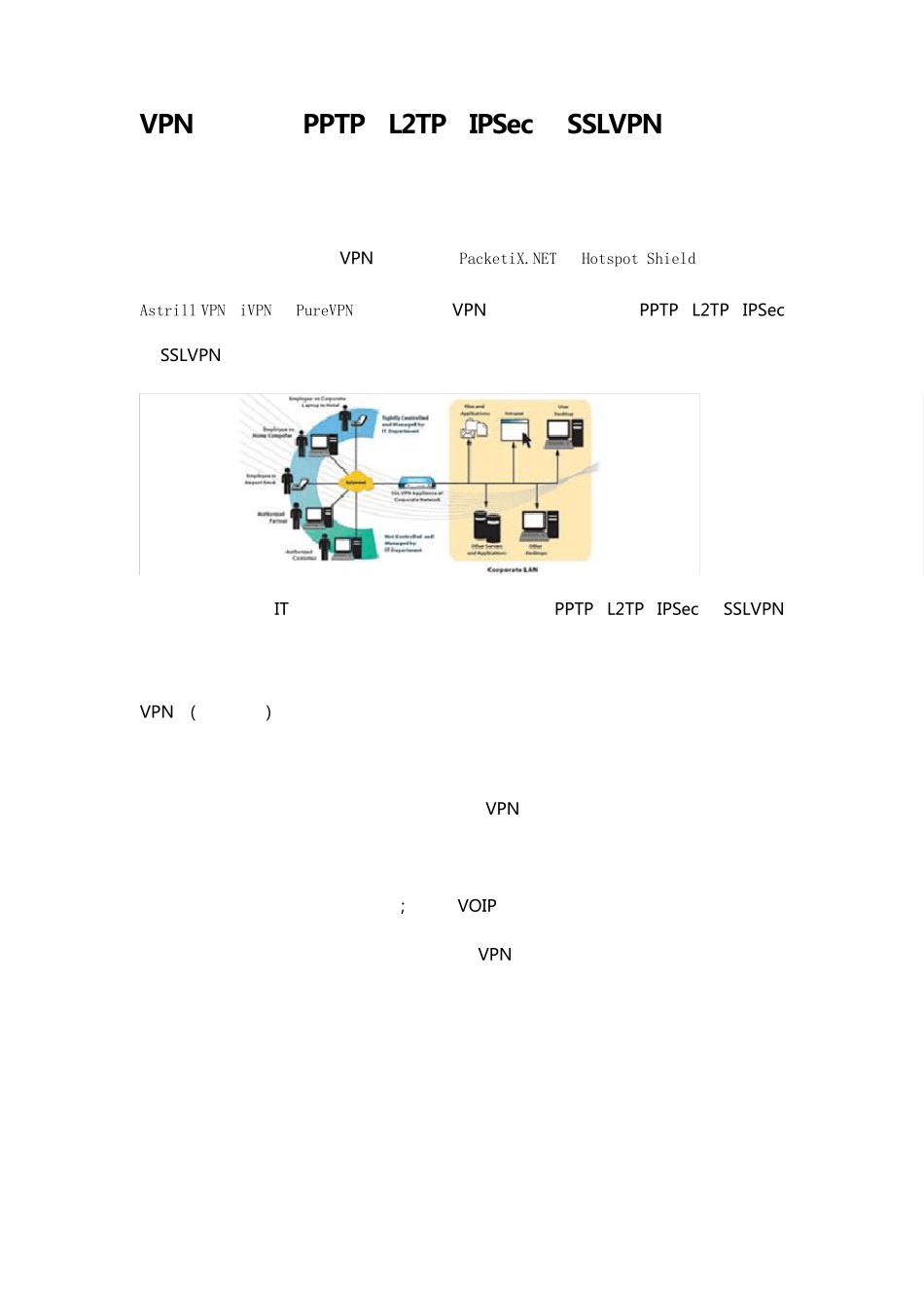VPN隧道协议PPTP、L2TP、IPSec和SSLVPN的区别_第1页