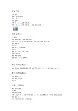 vray各种材质参数一