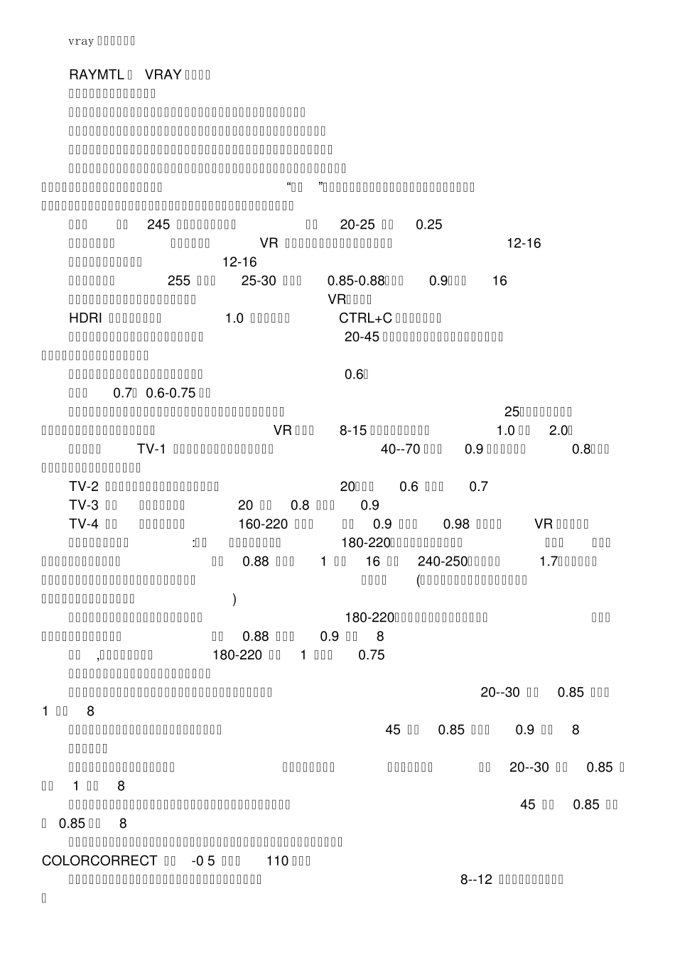 vray材质参数大全_第1页