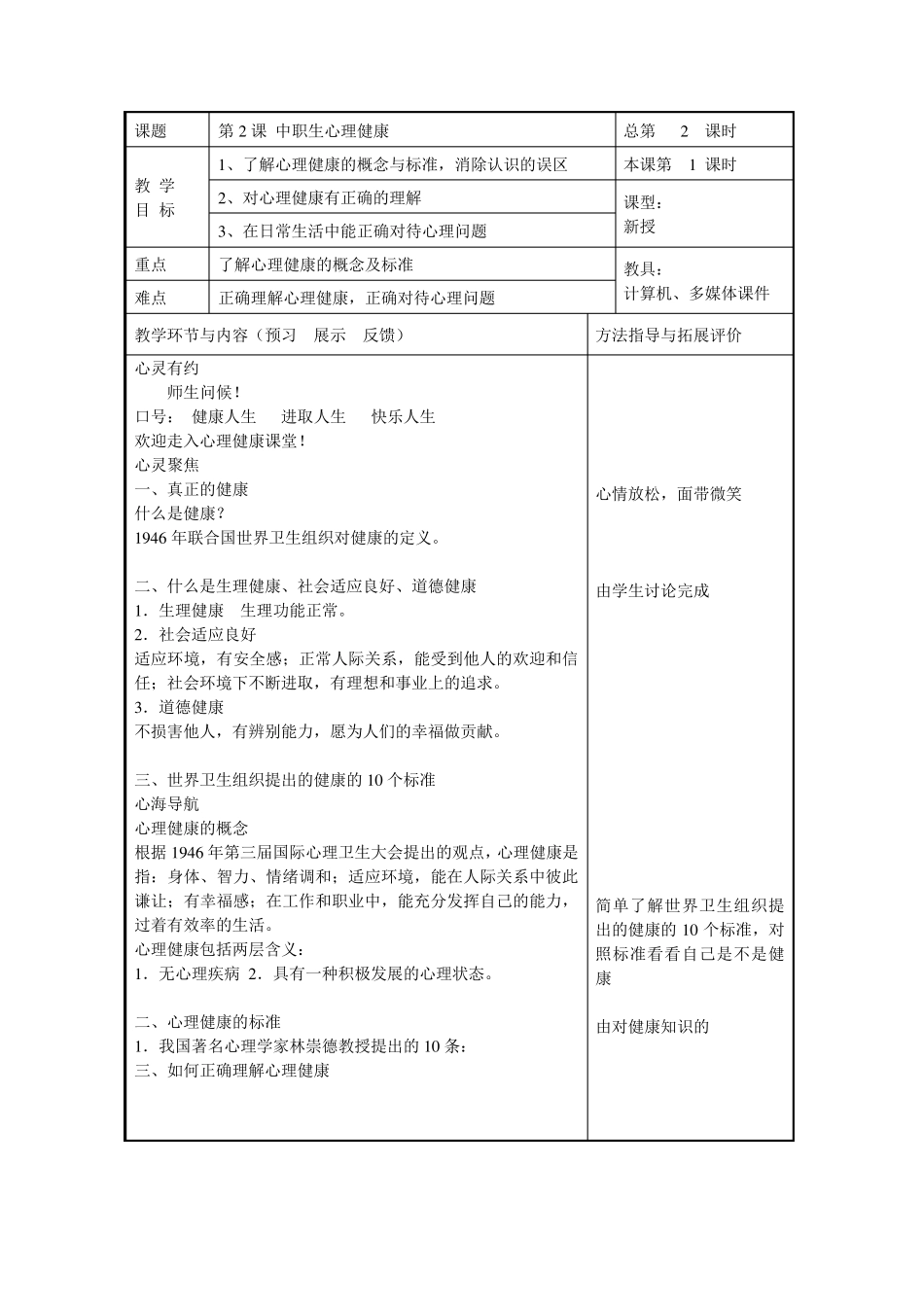 中职生心理健康教育教案_第3页