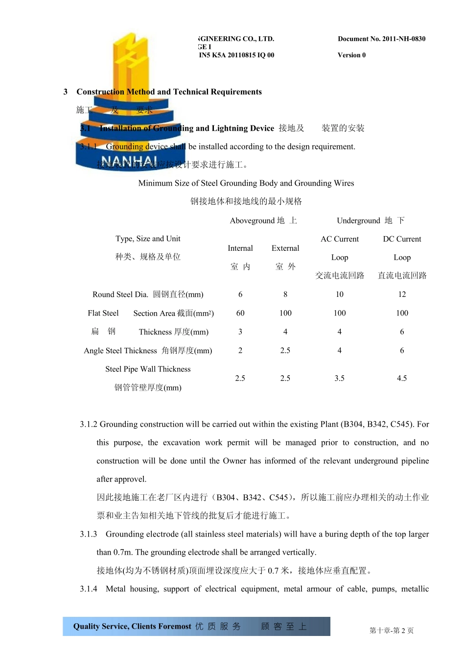 中英文对照版电气接地方案ElectricalGroundingPlan_第2页