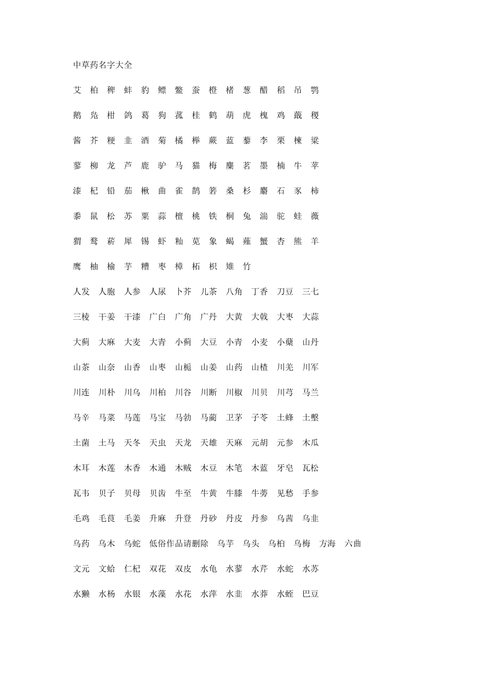 中草药名字大全_第1页