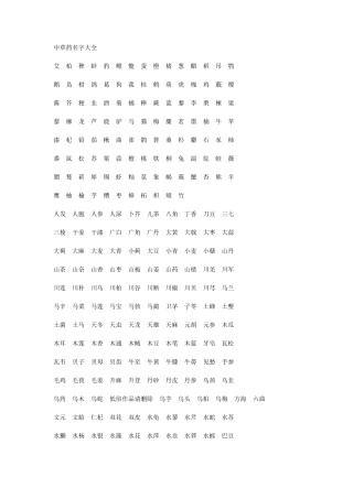 中草药名字大全