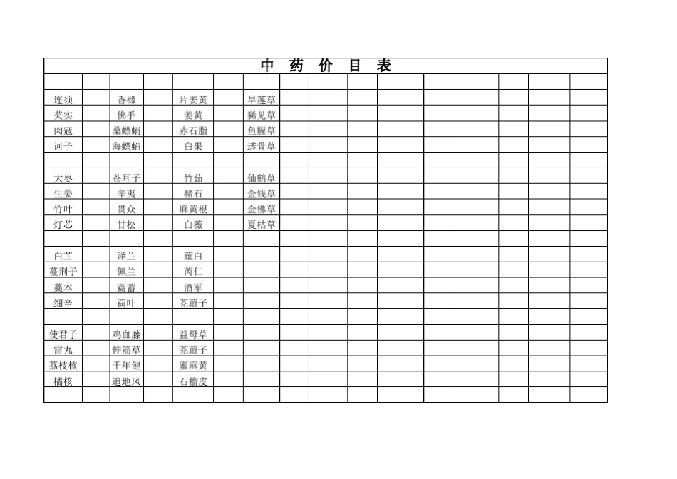中药及中成药价目表MicrosoftExcel工作表(version1)_第2页